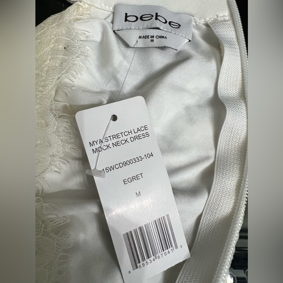 Bebe Mini Cream and White Lace Dress size Medium NWT - Picture 8 of 12